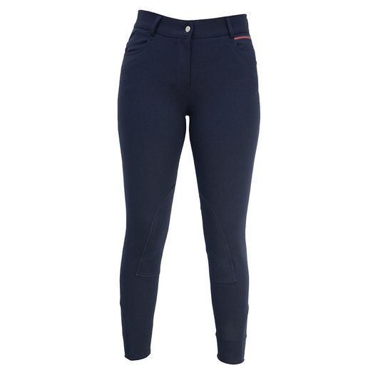 Hy Equestrian Signature Breeches - Marine Blue/Red