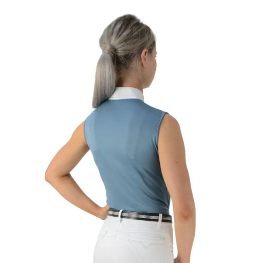 Hy Equestrian Sophia Sleeveless Show Shirt - Aegean Blue