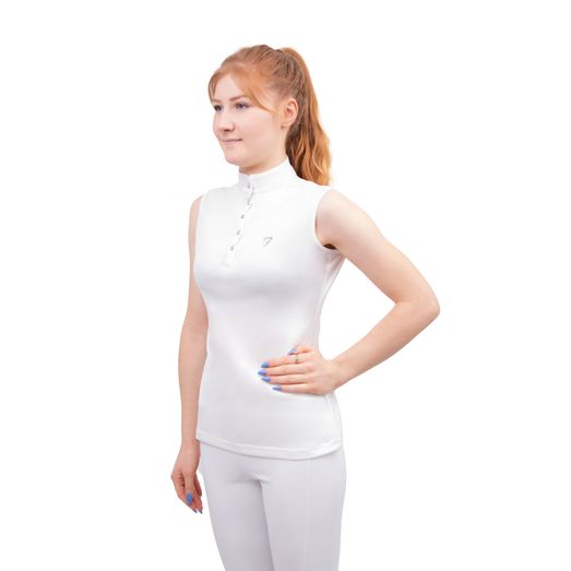 Hy Equestrian Sophia Sleeveless Show Shirt - White Pearl