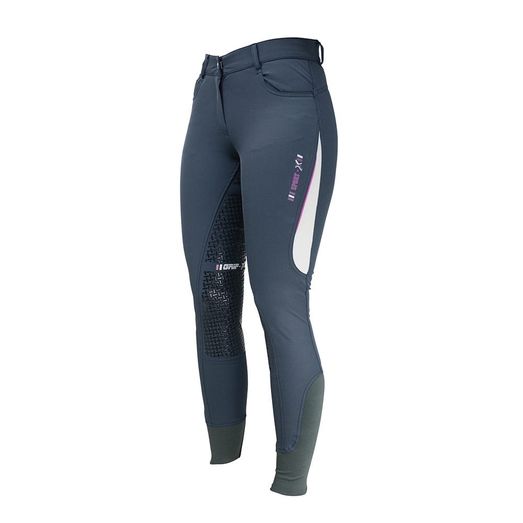 Hy Equestrian Sport Dynamic Ladies Breeches - Raspberry Rose/Grey