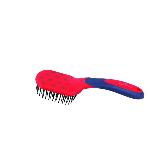 Hy Equestrian Star Easy Grip Mane &amp; Tail Brush - Navy/Red