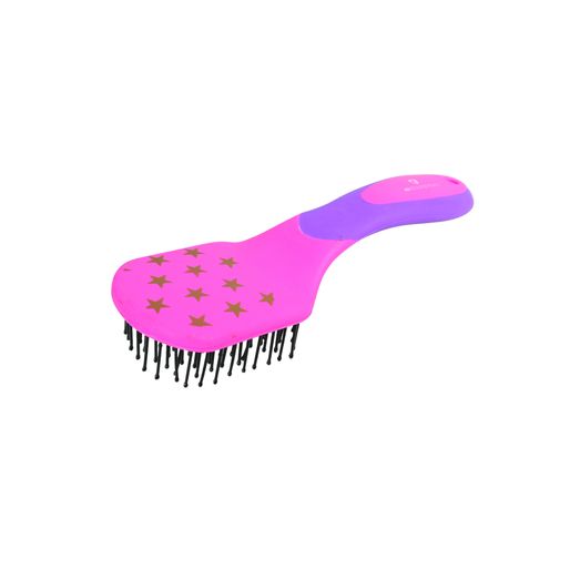 Hy Equestrian Star Easy Grip Mane &amp; Tail Brush - Pink/Lilac