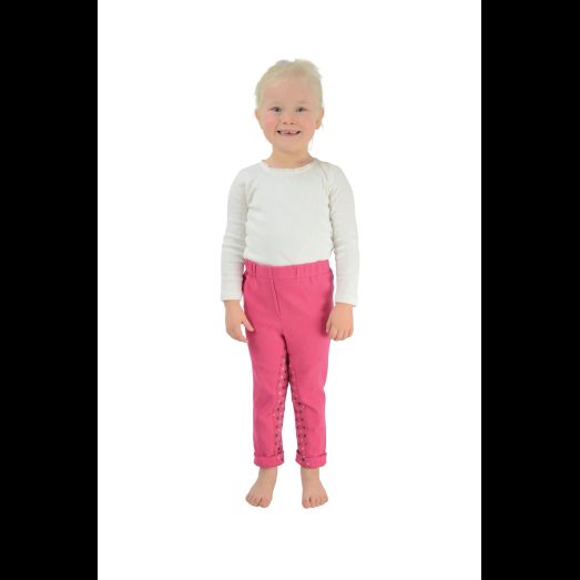 Hy Equestrian Star Tots Jodhpurs - Pink/Grey &amp; Silver Stars