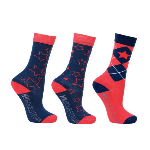 Hy Equestrian Stella Children's Socks (Pack of 3)