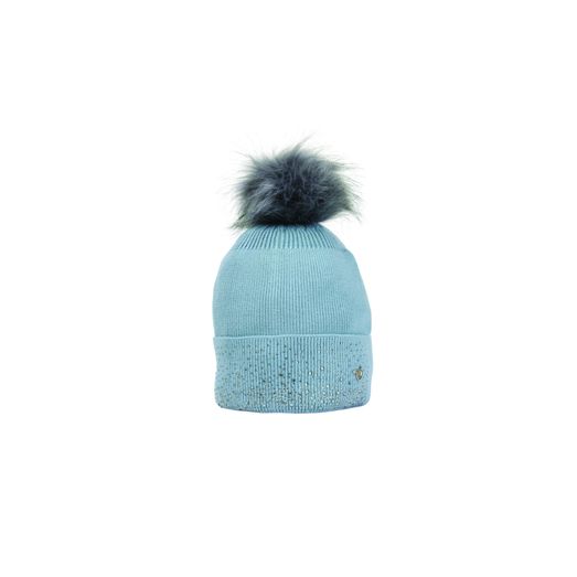 Hy Equestrian Synergy Diamante Bobble Hat - Aqua