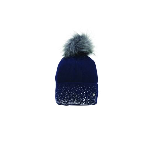 Hy Equestrian Synergy Diamante Bobble Hat - Navy