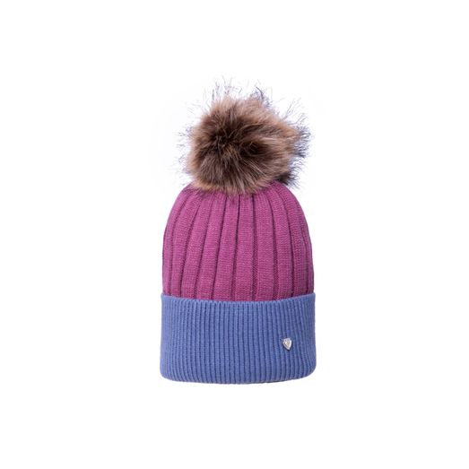 Hy Equestrian Synergy Luxury Bobble Hat- Grape/Riviera
