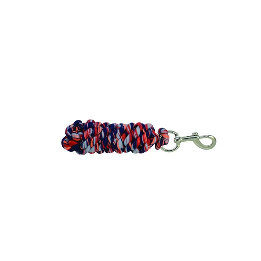 Hy Equestrian Three Toned Lead Rope - Grey/Red/Navy/Orange