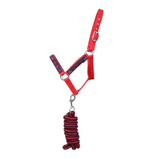 Hy Equestrian Tractors Rock Head Collar &amp; Lead Rope - Navy/Red