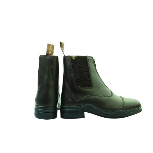 Hy Equestrian Wax Leather Zip Boot - Brown