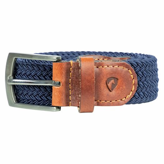 Hy Equestrian Woven Elastic Belt - Navy/Burgundy