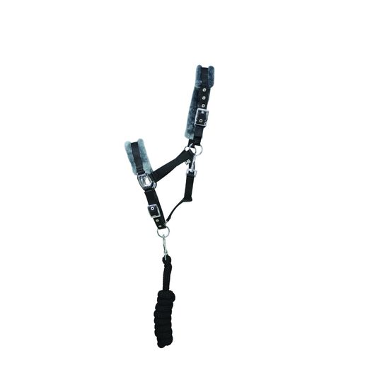 Hy Sport Active Head Collar &amp; Lead Rope - Black