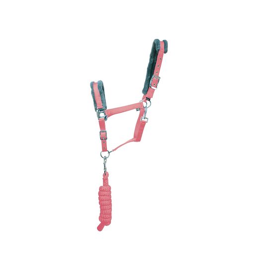 Hy Sport Active Head Collar &amp; Lead Rope - Coral Rose
