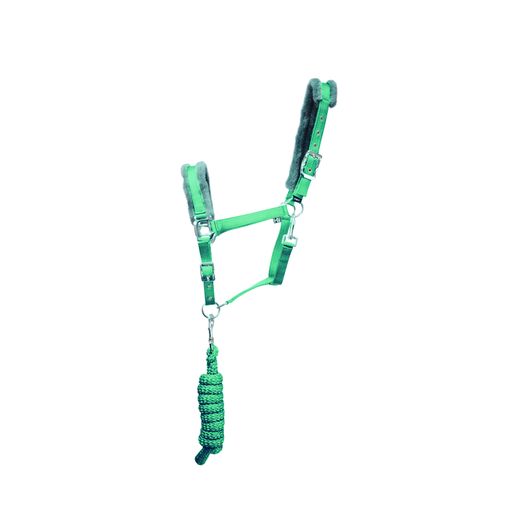 Hy Sport Active Head Collar &amp; Lead Rope - Spearmint Green/Grey