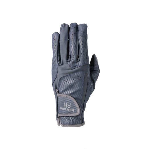 Hy Sport Active Riding Gloves - Navy/Pencil Point Grey