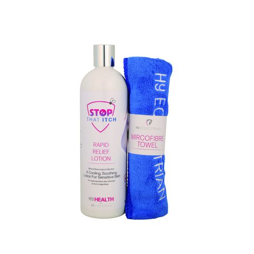 HyHEALTH STOP THAT ITCH! Rapid Relief Lotion with Microfibre Towel by Hy Equestrian
