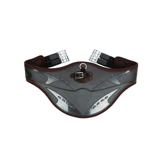 ProReaction Contoured TPU Vented Long Stud Girth by Hy Equestrian - Brown