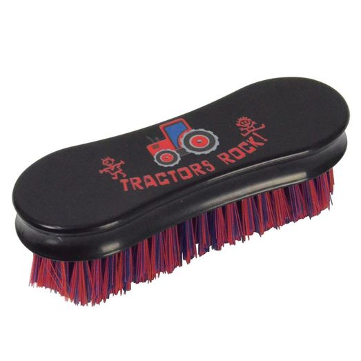 Tractors Rock Face Brush by Hy Equestrian - Navy/Red