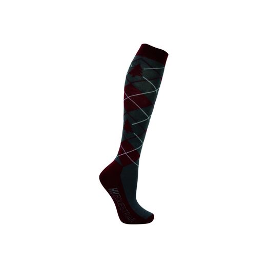 Hy Equestrian Christmas Argyle Socks (Pack of 3) - Slate/Red/Blue/Thyme