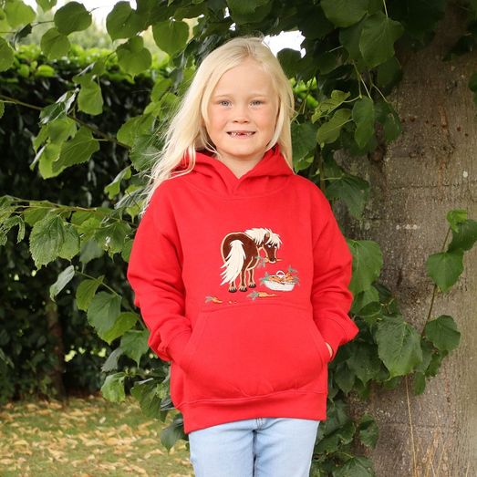 British Country Collection Carrot Pony Childrens Hoodie - Red