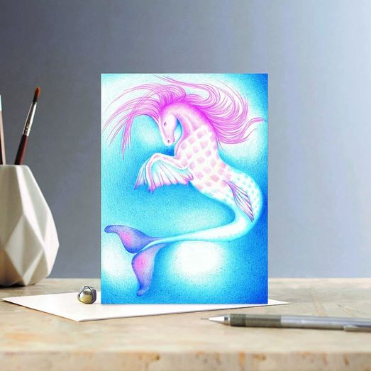 Deckled Edge Colour Block Pony Card