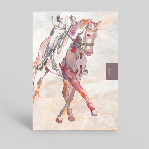 Deckled Edge Notebook - Dressage Horse (Pack of 6)