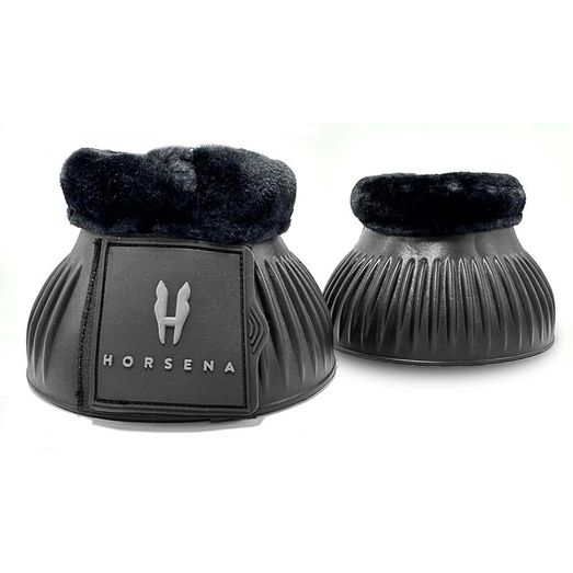 Horsena Pro-Light Faux Fur Over Reach Boots - Black/Black