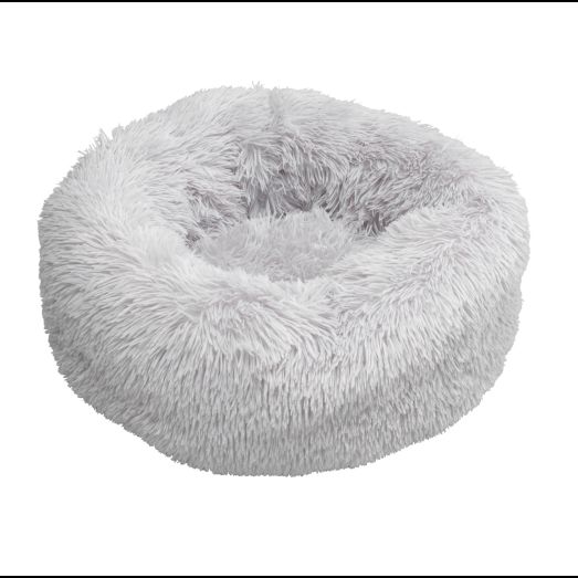House of Paws Faux Fur Donut Bed - Grey - L/XL