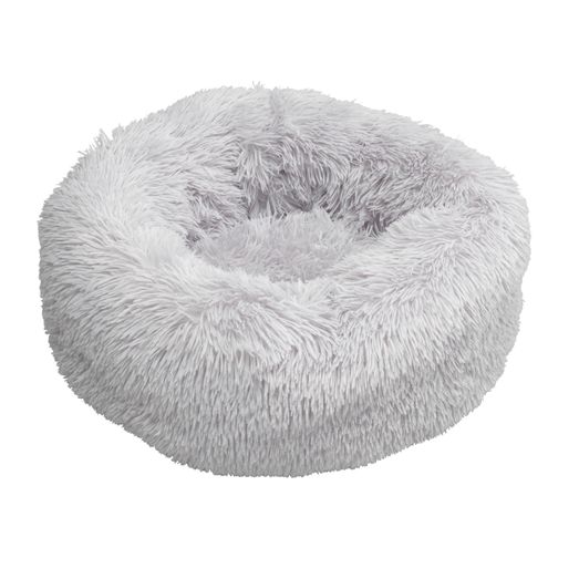 House of Paws Faux Fur Donut Bed - Grey - S/M