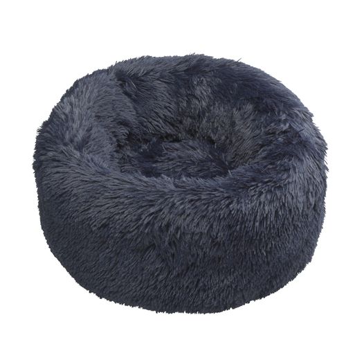 House of Paws Faux Fur Donut Bed - Navy - L/XL