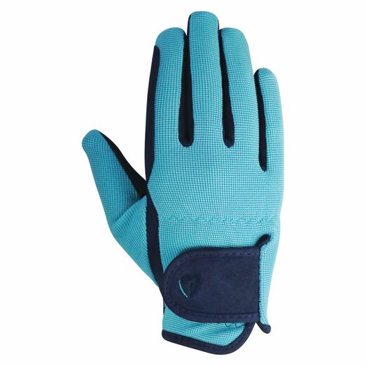 Hy Equestrian Belton Children’s Riding Gloves - Navy/Teal
