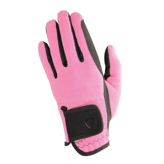 Hy Equestrian Children's Every Day Two Tone Riding Gloves - Black/Pink