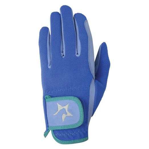 Hy Equestrian Children's Zeddy Riding Gloves - Cobalt Blue/Petrol Blue/Turquoise