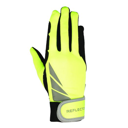Hy Equestrian Reflector Riding Gloves - Yellow