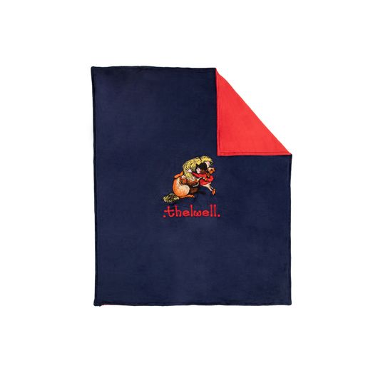 Hy Equestrian Thelwell Collection Fleece Blanket - Navy/Red