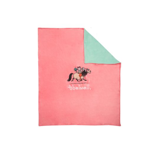 Hy Equestrian Thelwell Collection Fleece Blanket - Pink/Mint