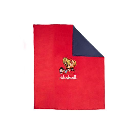 Hy Equestrian Thelwell Collection Fleece Blanket - Red/Navy