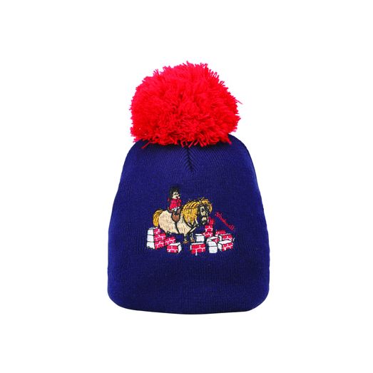 Hy Equestrian Thelwell Collection Practice Makes Perfect Bobble Hat - Navy/Red