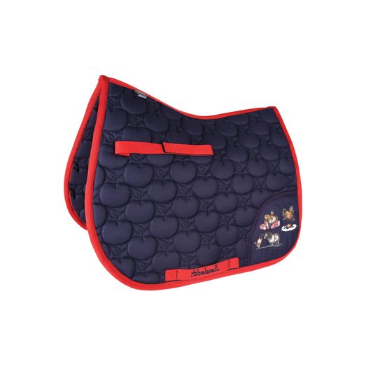 Hy Equestrian Thelwell Collection Practice Makes Perfect Saddle Pad - Navy/Red