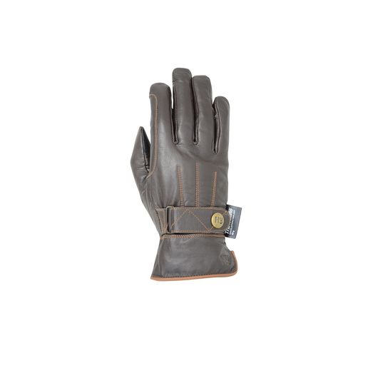 Hy Equestrian Thinsulate™ Leather Winter Riding Gloves - Dark Brown/Tan Stitch