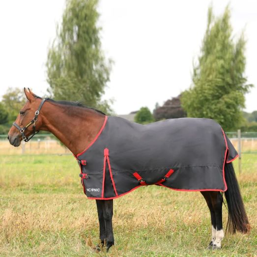 HyCONIC 0g Turnout Rug - Charcoal/Red