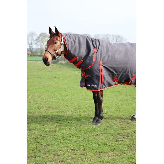 HyCONIC 200g Combi Turnout Rug - Charcoal/Red
