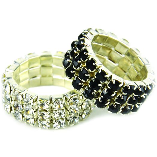 Lincoln Diamante Plaiting Bands - Black