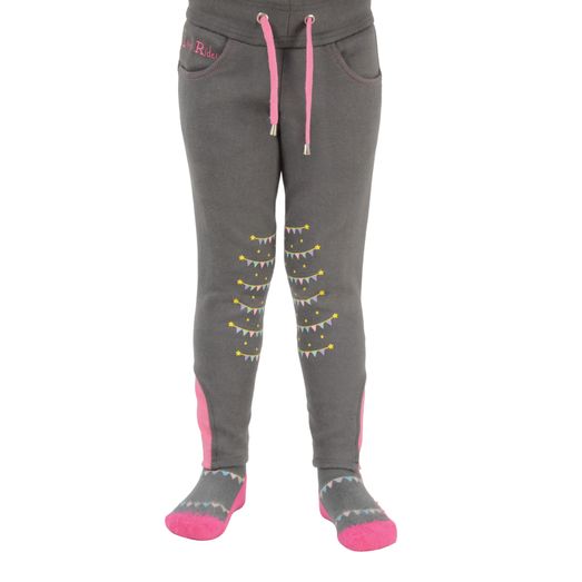 Merry Go Round Pull On Jodhpurs by Little Rider - Grey/Pink