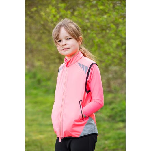Reflector Children's Gilet by Hy Equestrian - Pass Wide and Slow - Pink