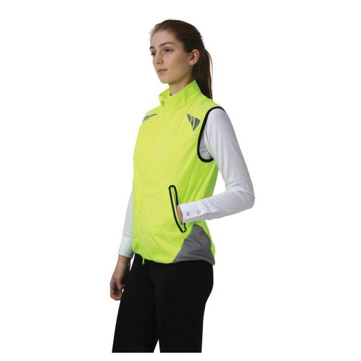 Reflector Children's Gilet by Hy Equestrian - Pass Wide and Slow - Yellow