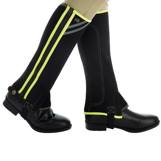 Reflector Half Chaps by Hy Equestrian - Yellow/Silver/Black