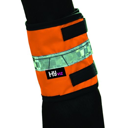 Reflector Retro Horse Leg Wraps by Hy Equestrian - Orange/Black