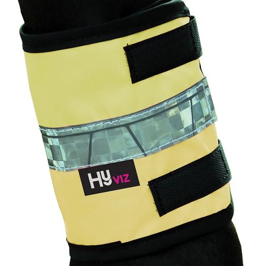 Reflector Retro Horse Leg Wraps by Hy Equestrian - Yellow/Navy