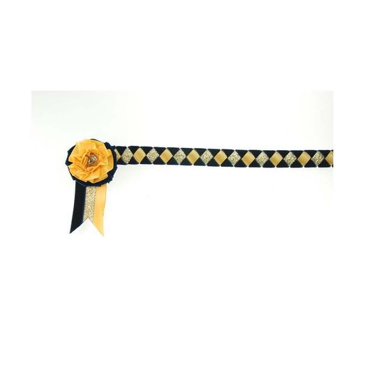 ShowQuest Newport Brow Band - Navy/Sunshine/Gold